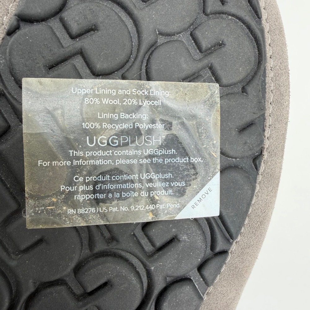 UGG Australia Men's Slippers Dark Gray Suede Shearling Lined Moc Toe Size 9 - Picture 9 of 10